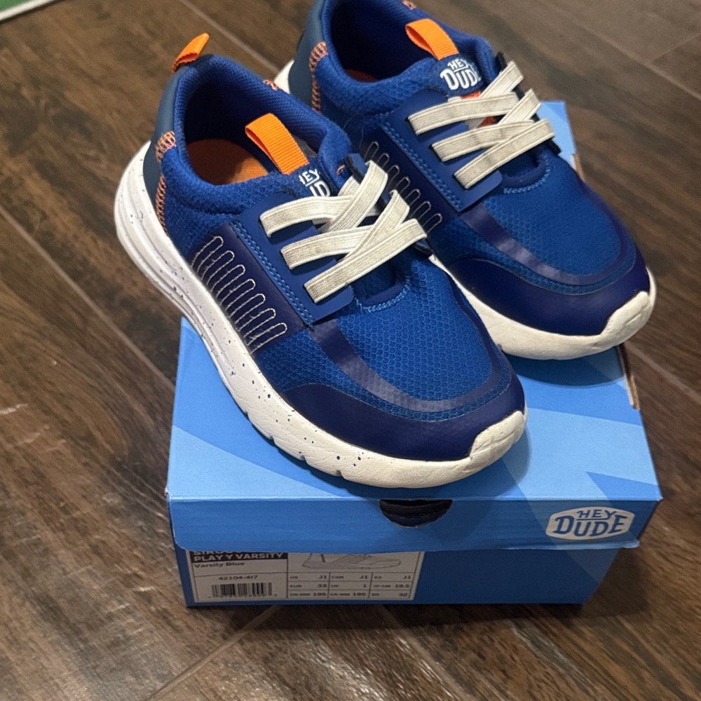 Hey Dude Kids Navy and White Sneakers